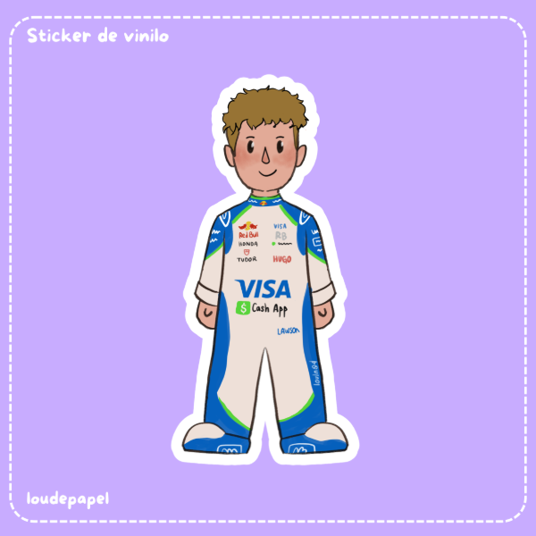 Producto - Mini Liam Lawson 2025 - Sticker de vinilo