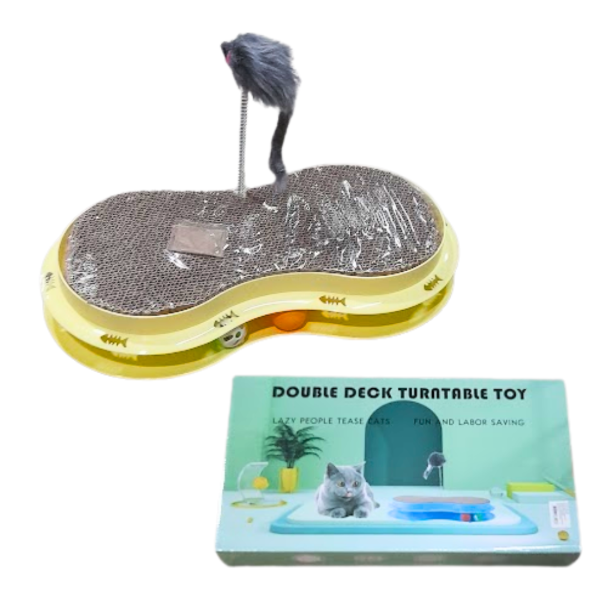 Producto - Juguete Didactico para Gatos Pista Forma de 8 con carton pelotas y resorte 25299