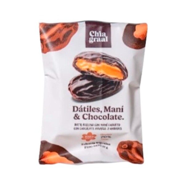 Producto - Datil relleno con Mani, cubierto con Chocolate Amargo x 27g CHIA GRAAL