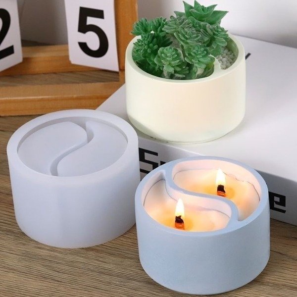 Producto - Molde maceta-portavela yin yan