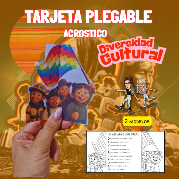 Producto - Tarjeta Plegable. Acrostico. Diversidad Cultural