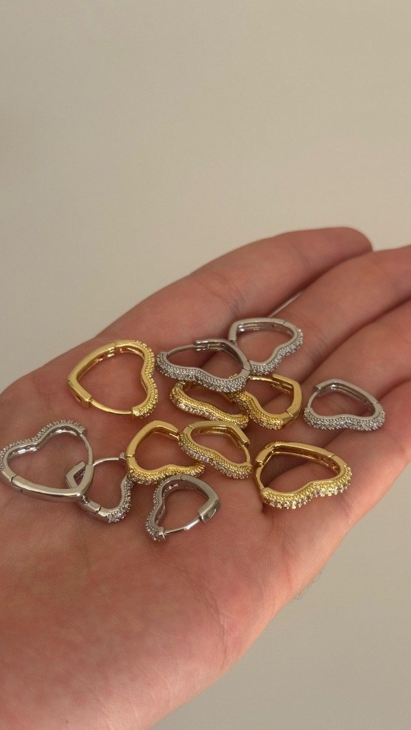 Producto - Aros heart plateados