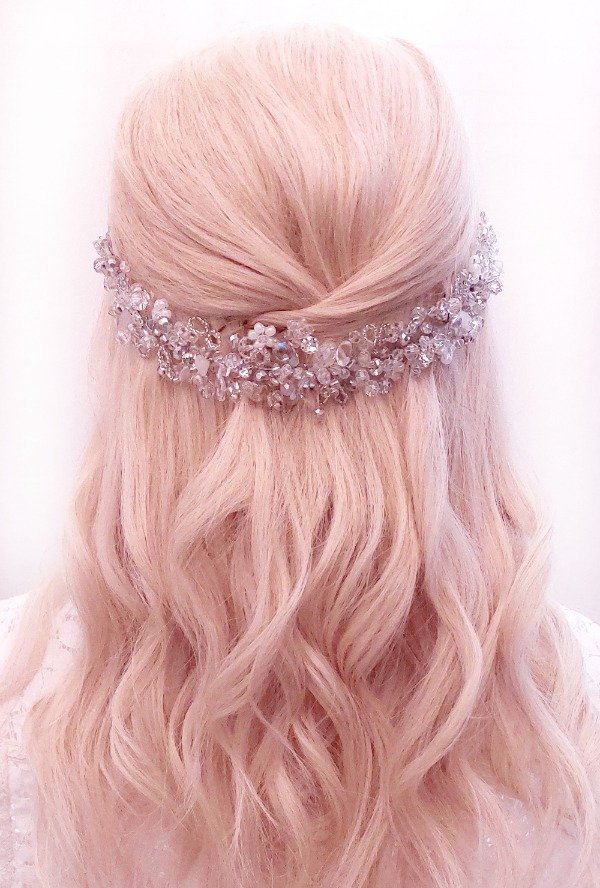 Producto - Tiara de Novia de Cristales y perlas de 25 cm