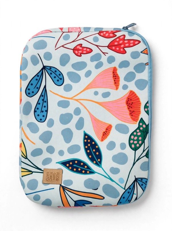 Producto - Funda notebook grande Botánico Celeste