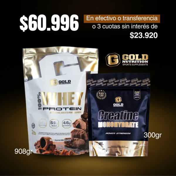 Producto - Combo Proteína + Creatina GOLD NUTRICION / Recuperación y Fuerza Muscular