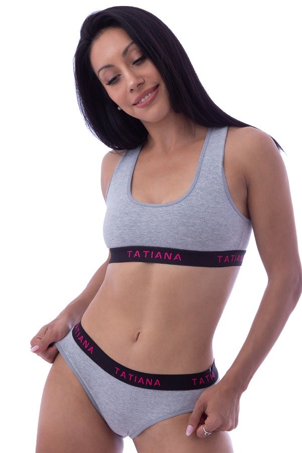 Producto - Conjunto de Algodón Gris Elástico Negro