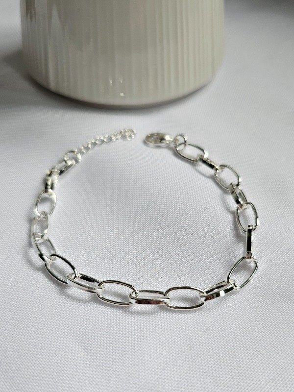 Producto - Pulsera oval 20 cm. Acero Blanco