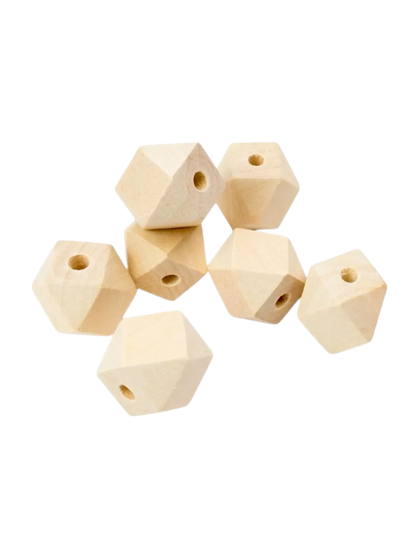 Producto - CUENTAS DE MADERA HEXÁGONO X UNIDAD