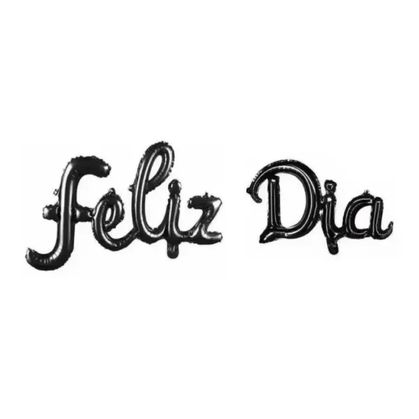 Producto - Frases de globos FELIZ DIA letra cursiva color negro