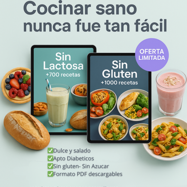 Producto - +1700 Recetas Sin Lactosa y Sin Gluten