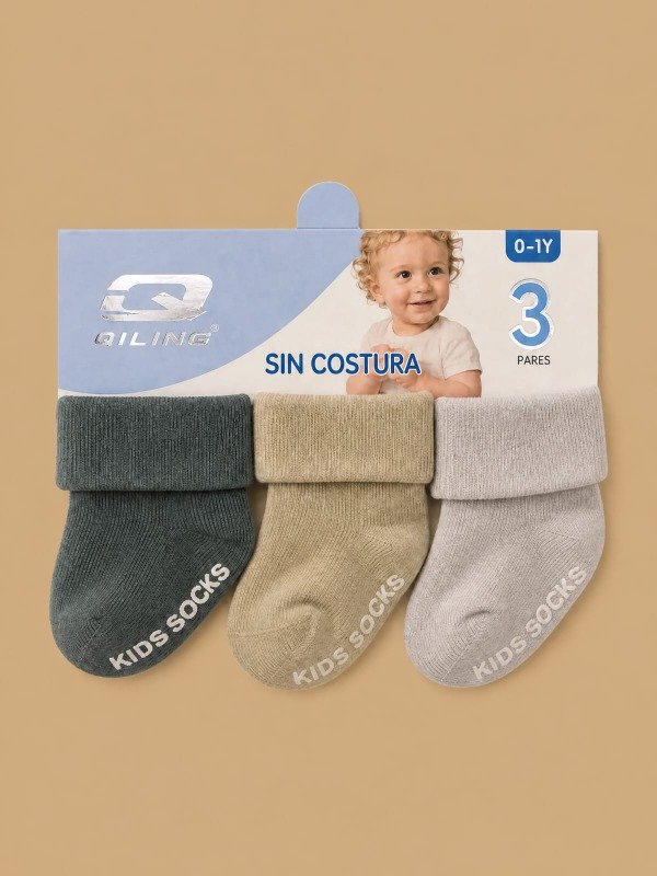 Producto - Set de 3 pares de medias térmicas para bebé (0 a 1 año)