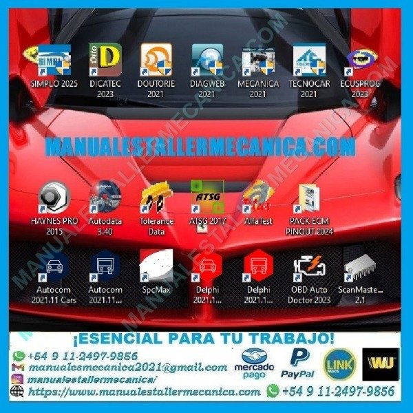 Producto - PACK INFORMACION TECNICA AUTOMOTRIZ MULTIMARCA 2025 - 20 BASES AUTOMOTRICES