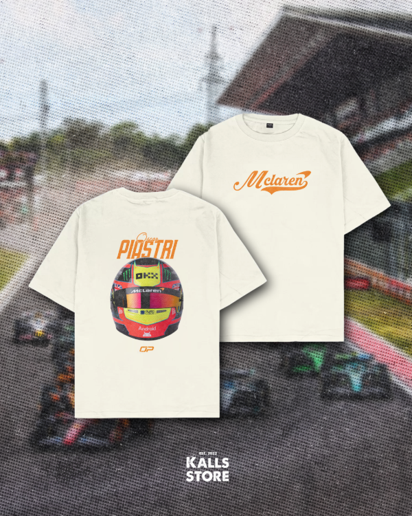 Producto - Remera over Cremita Oscar Piastri #helmet