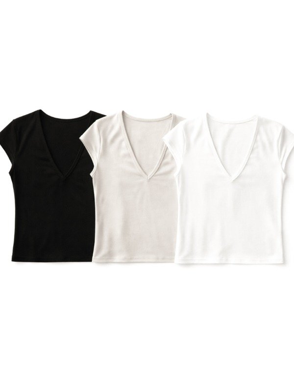 Producto - Remera Escote V Mangas Cortas