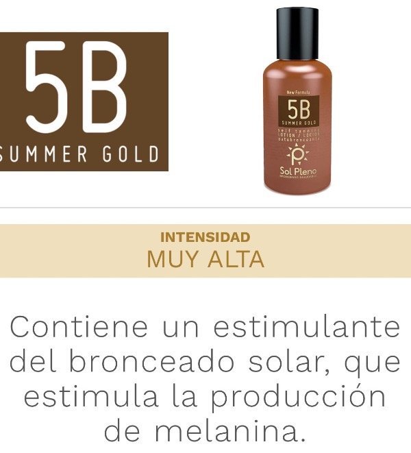 Producto - Loción 5B Summer Gold 50ml