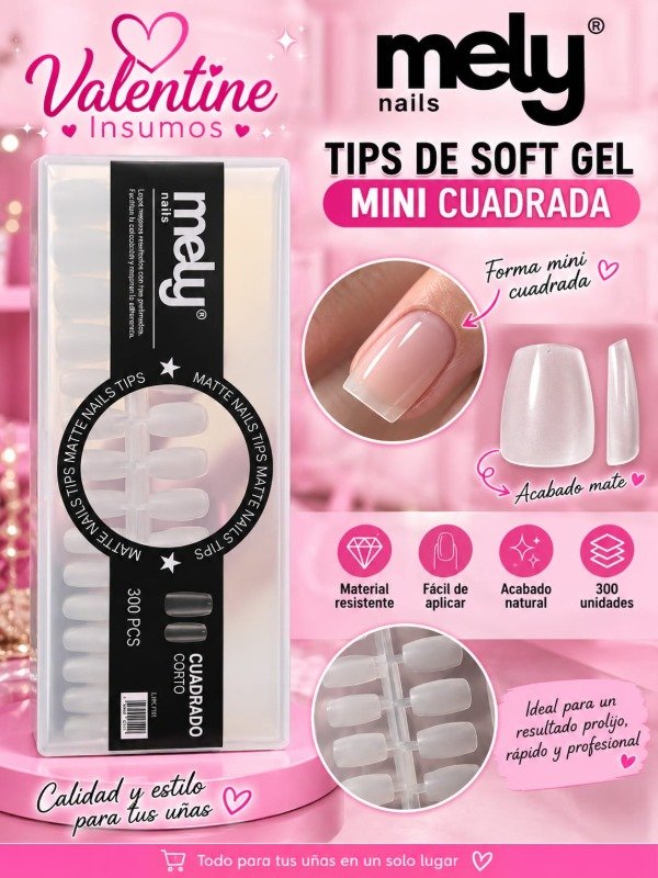 Producto - TIPS DE SOFT GEL MINI CUADRADAS MELY