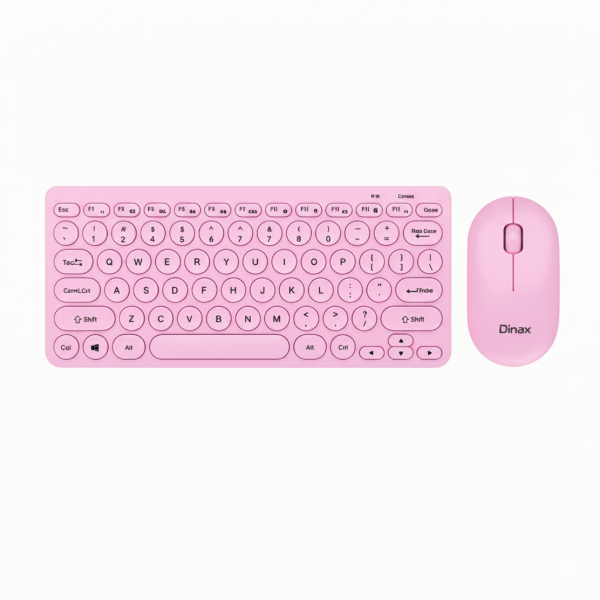Producto - Kit Teclado + Mouse Inalambrico Dinax Link 78 Teclas Color Rosa