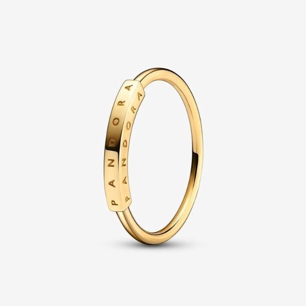 Producto - Anillo Pandora Signature Plata 925 con baño en Oro