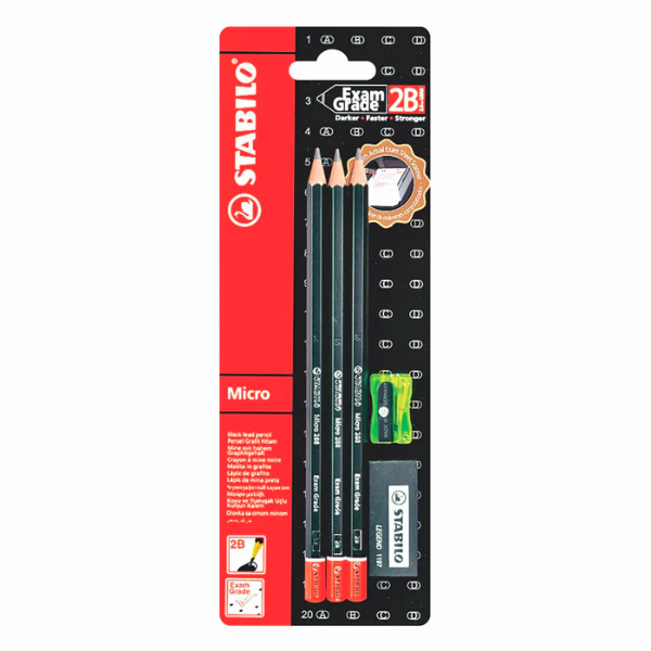 Producto - Lápices Stabilo x3 incluye sacapuntas y goma