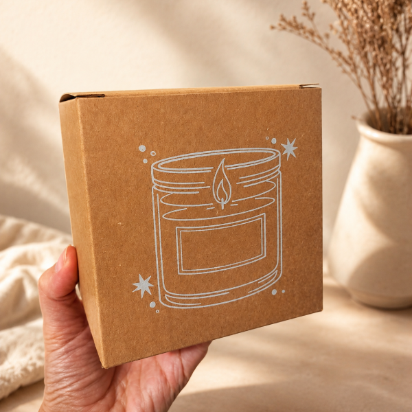 Producto - Caja cubo Kraft estampada 10 x 10