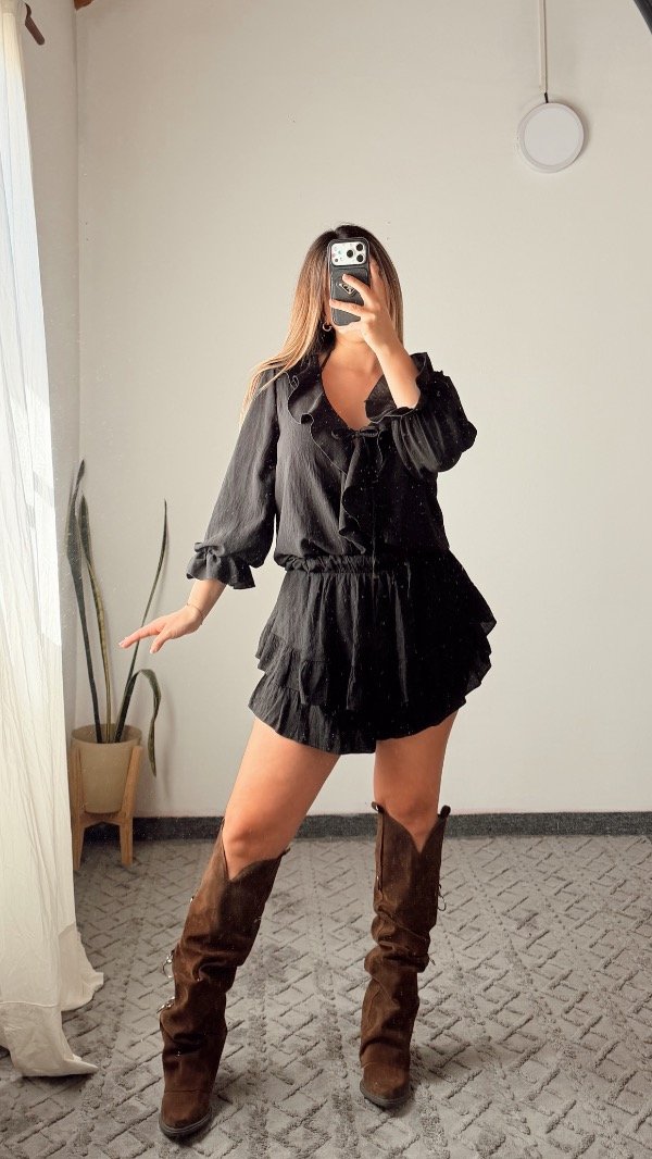 Producto - Blusa lino negra - 1