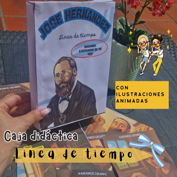 Producto - CAJA DIDÁCTICA: LINEA DE TIEMPO ILUSTRADA. JOSÉ HERNÁNDEZ