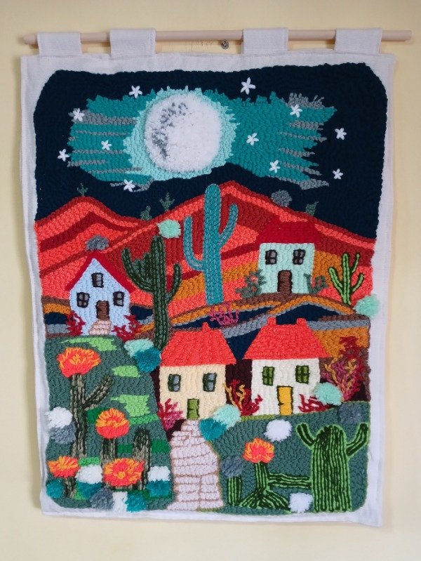 Producto - Tapiz de Pared- Pueblo bajo la luna