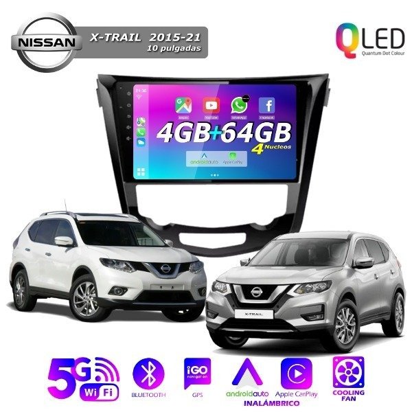 Producto - MULTIMEDIA NISSAN X TRAIL 2015/21- 4G 64M - 9" CON CAR PLAY Y ANDROID AUTO