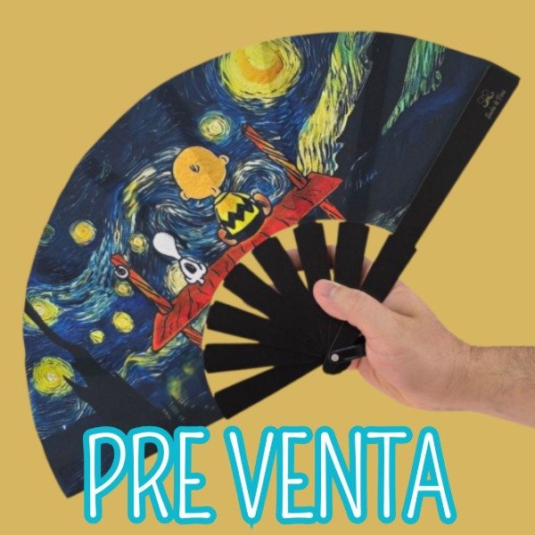 Producto - -PREVENTA- Abanico "Noche Estrellada y Snoopy y Charlie" -CON ACCESORIOS-