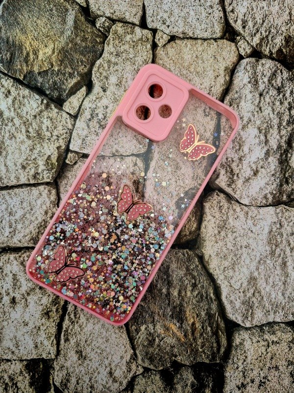 Producto - Funda bumper glam mariposas Moto G14 rosa