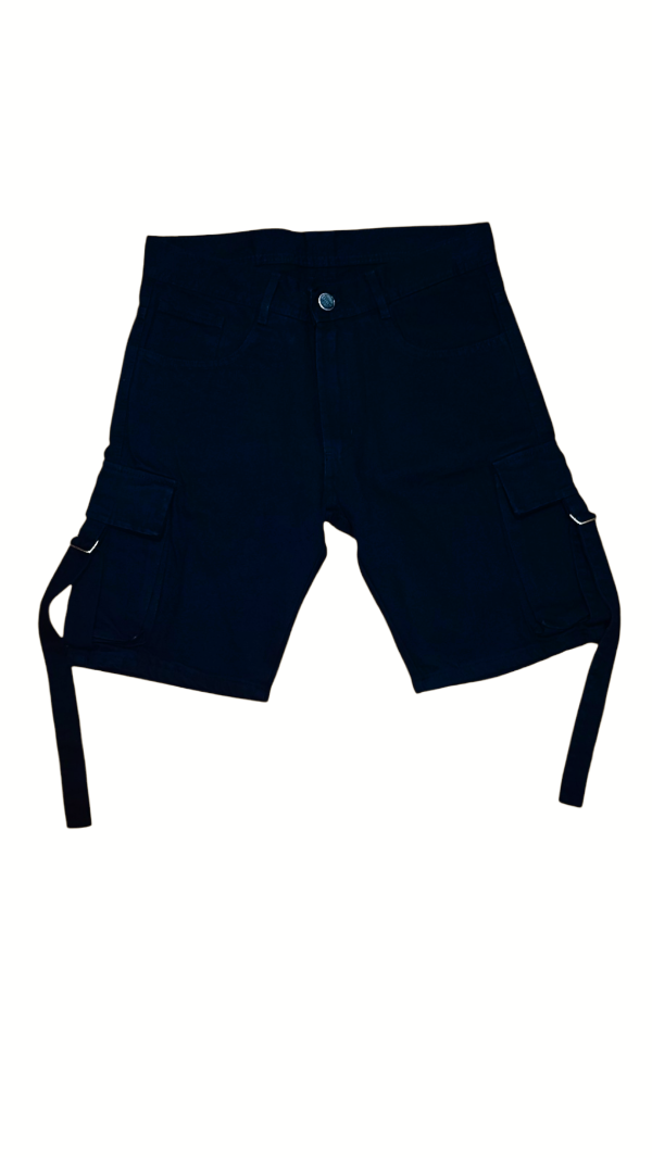 Producto - Bermuda Mom Cargo - Strips (Negro mate)