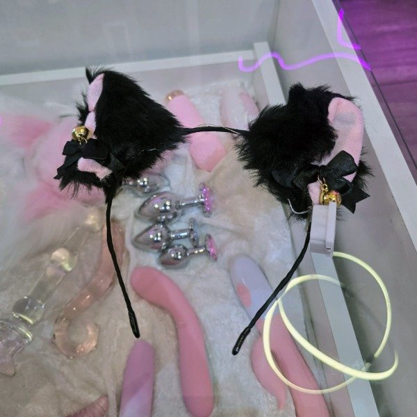 Producto - Orejitas Kitty Bell (rosa/blanco/negro) - 4