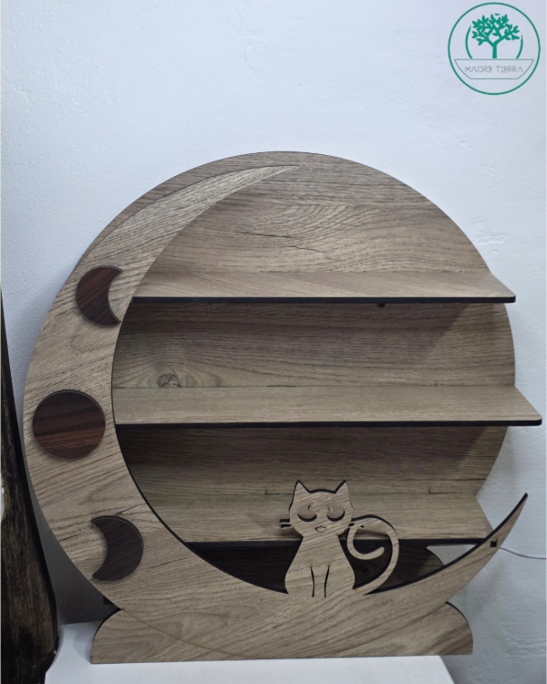 Producto - Repisa Led Madera Gatito y Luna - 5