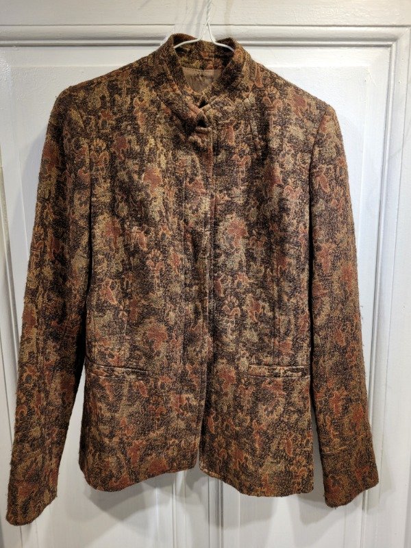 Producto - Blazer CARMELA ACHAVAL marrón cuello mao Talle S - PRECIO: 43X