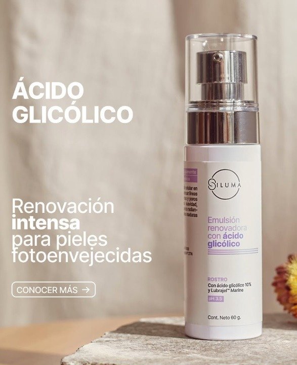 Producto - SILUMA - EMULSIÓN RENOVADORA CON ÁCIDO GLICOLICO 60cc (Linea renovadora)