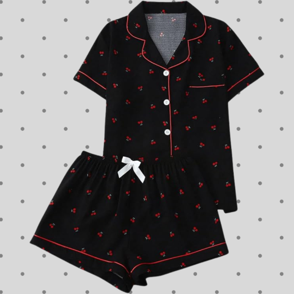 Producto - Conjunto de pijama de 2 piezas Cherry Black - 0
