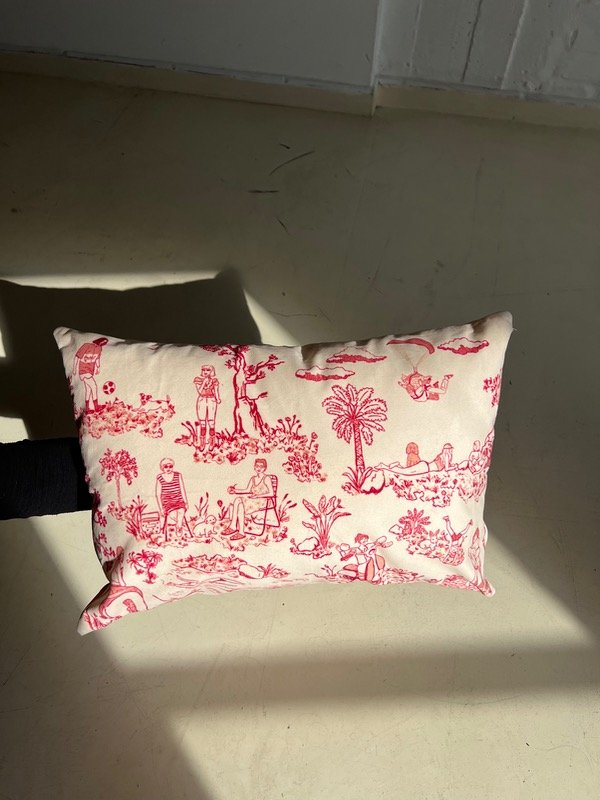 Producto - Almohadón Historias Mínimas Bordo