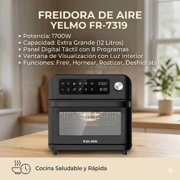 Producto - FREIDORA DE AIRE YELMO FR-7319 1700W
