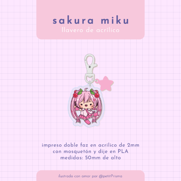 Producto - Llaveros de acrílico "Sakura Miku" (Colección prismaDolls)