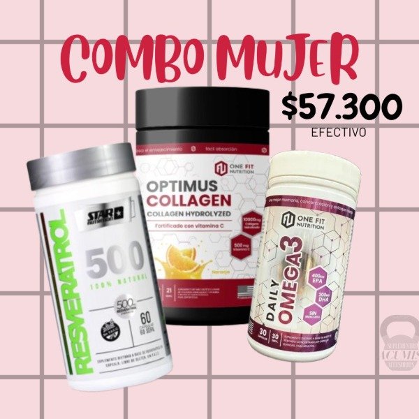 Producto - COMBO MUJER Omega 3 + Colageno + Resveratrol