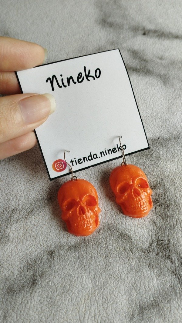 Producto - Aros Calavera Naranja