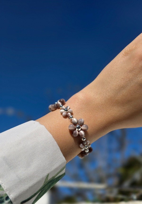 Producto - Pulsera de Flores Índigo Dúo - Marfil