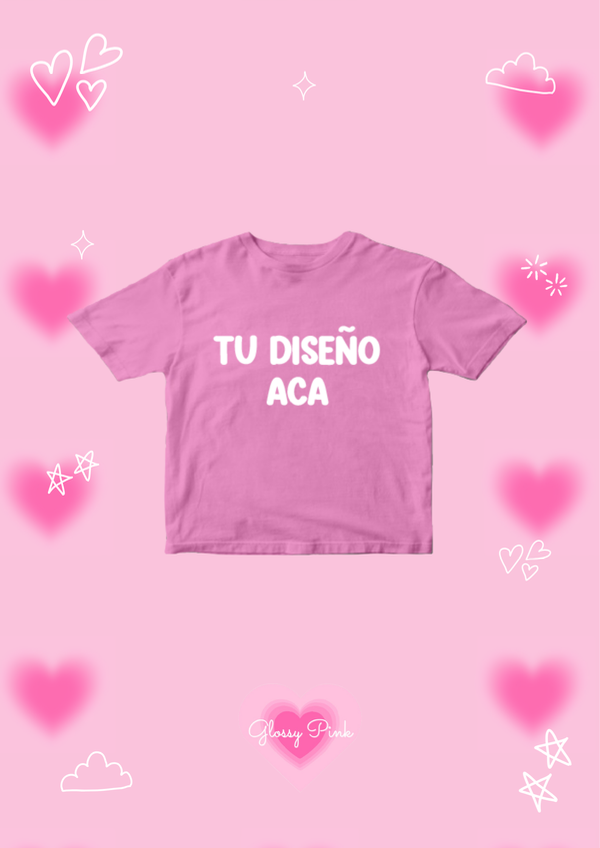 Personaliza tu baby tee rosa en DTF