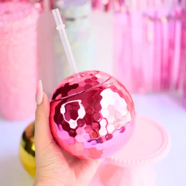 Producto - Vaso Disco Ball con sorbete x 1