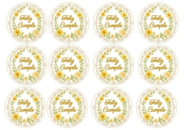 Producto - LAMINA FELIZ CUMPLE MARGARITAS 2