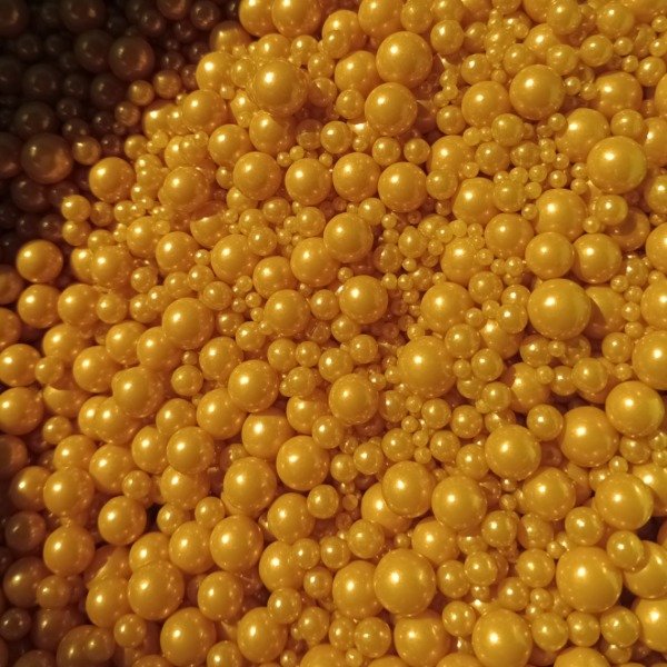 Producto - Perlas comestibles doradas mix tamaños x50grs