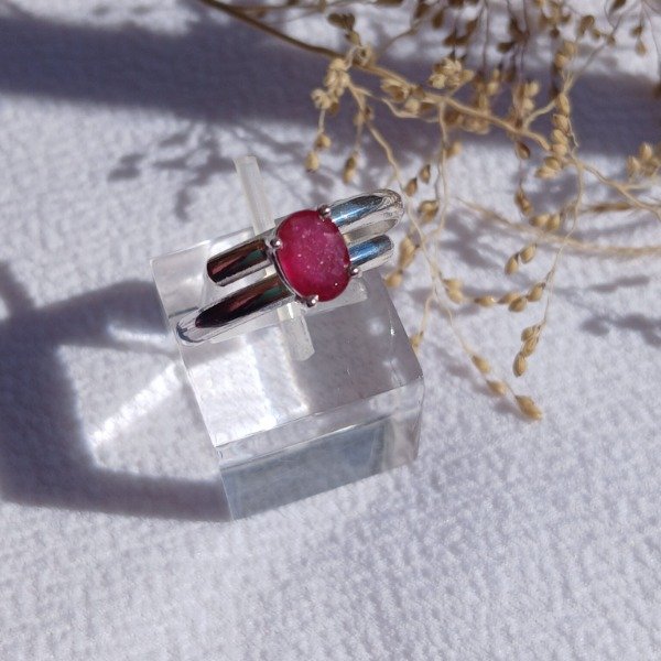 Producto - Anillo Plata 925 Rubi (tratado) Ajustable - 1