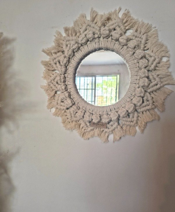 Producto - Espejo Kiku crudo 30 cm