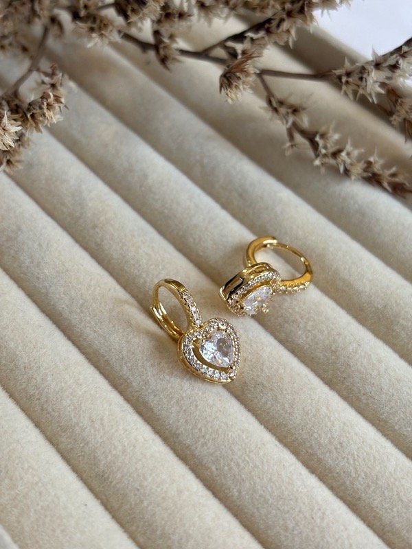 Producto - Argollas corazón dorado