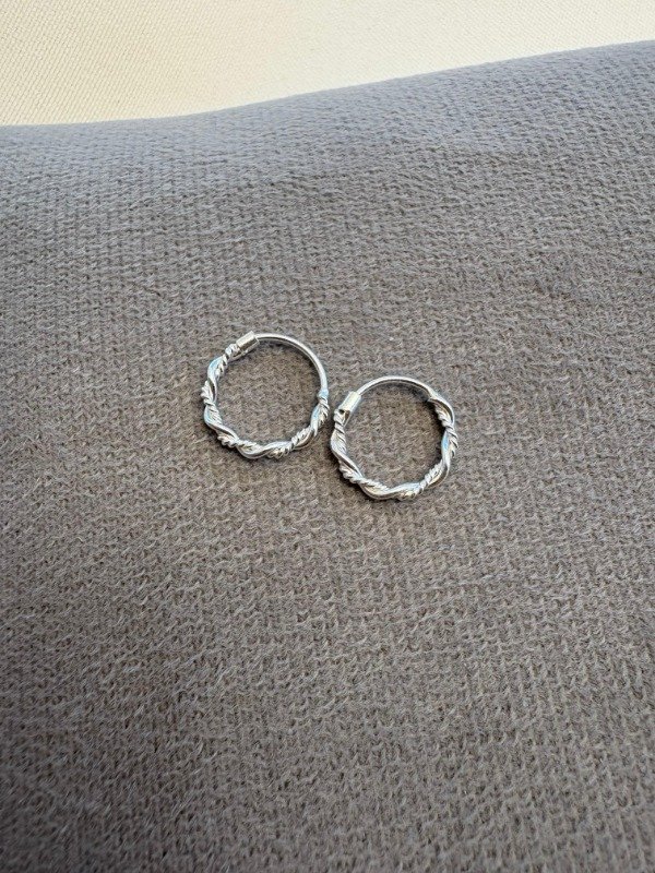 Producto - Aros trenzados 14mm - Plata 925